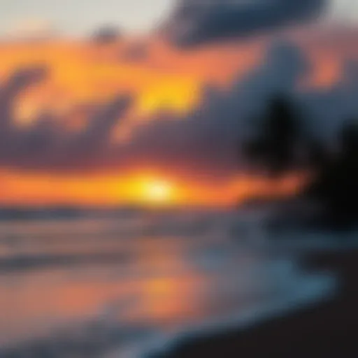 Beautiful sunset over a Costa Rican surf beach