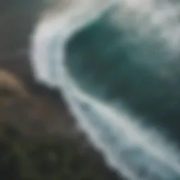 Aerial view of Bali's famous surf break