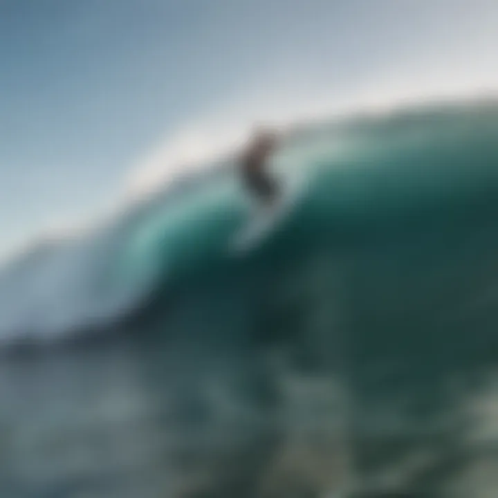 Surfer riding a wave at a Bali surf break