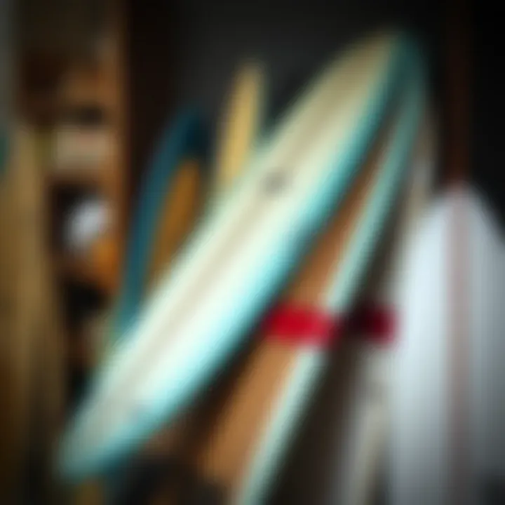 Eco-friendly surfboards displayed prominently in a local shop