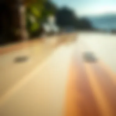 Sustainable Surfboard Materials Close-up of surfboard materials highlighting eco-friendly options