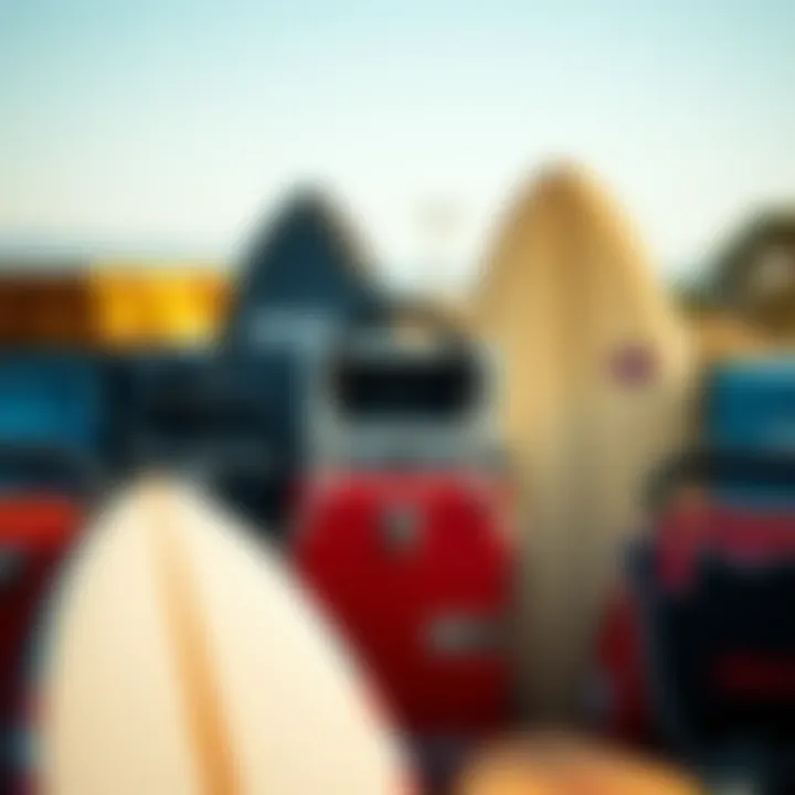 Variety of Surfing Lock Box Types Different types of surfing lock boxes displayed together.