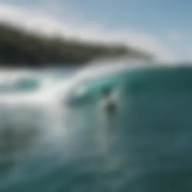 Local surfers enjoying the waves, showcasing community and camaraderie