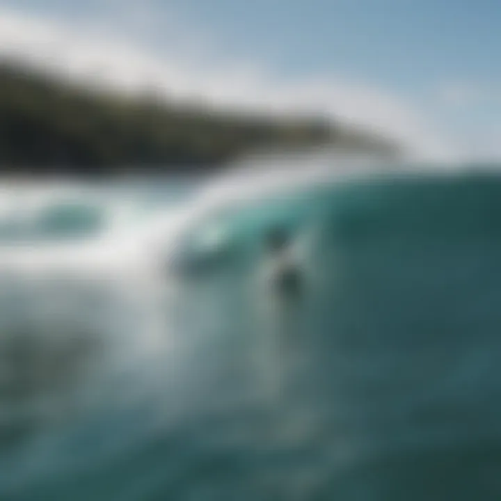 Local surfers enjoying the waves, showcasing community and camaraderie