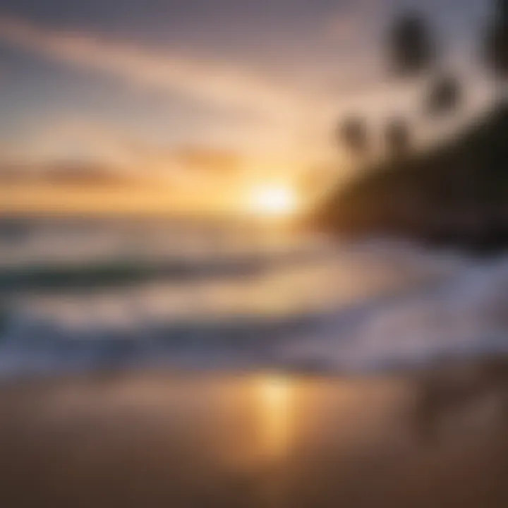 Panoramic view of Santa Catalina beach at sunset