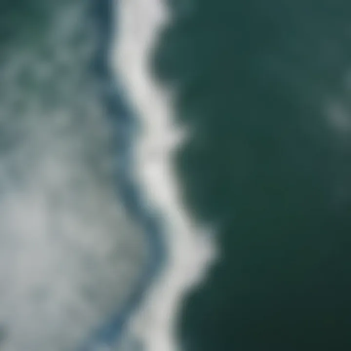 Aerial view of the Wedge showcasing its unique wave formations