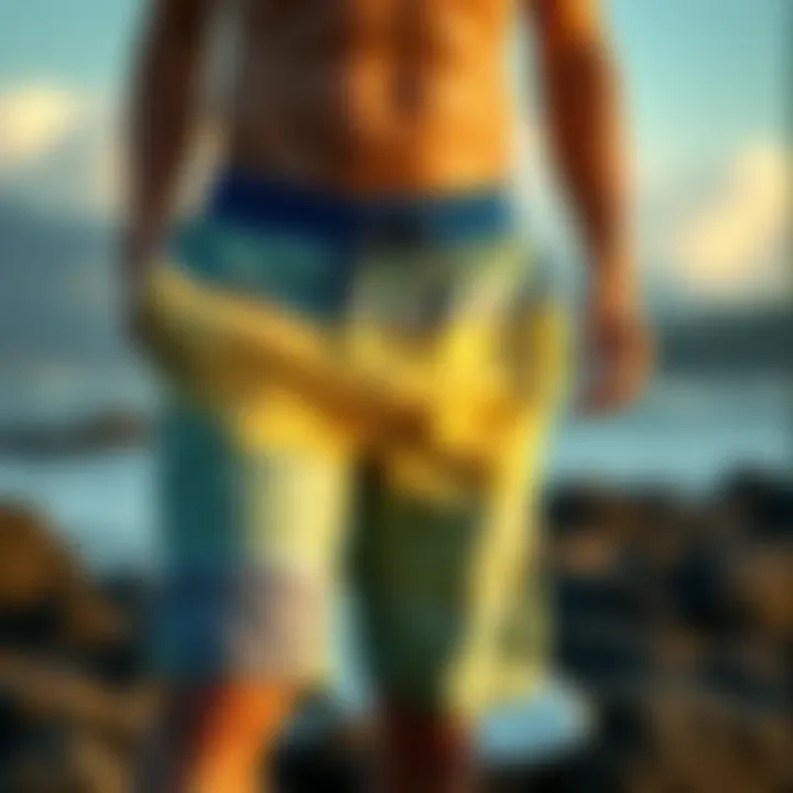 Innovative material technology used in surf shorts