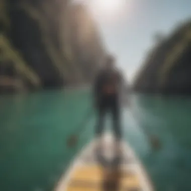 Coastal Adventure in Paddle Boarding A group of enthusiastic paddlers exploring coastal waters