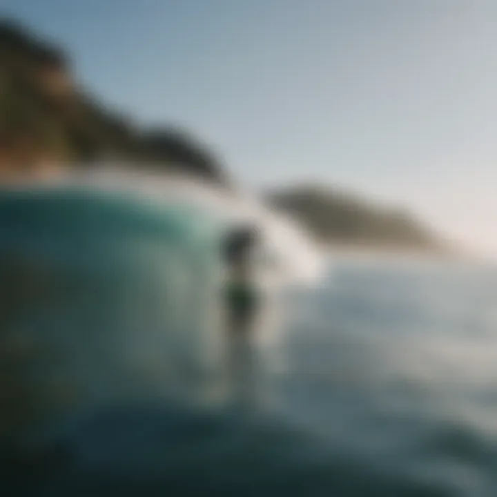 Surfer practicing techniques on a calm sea