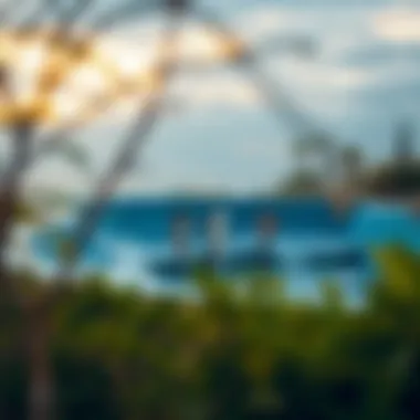 Environmental sustainability features around a wave pool