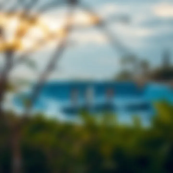 Environmental sustainability features around a wave pool