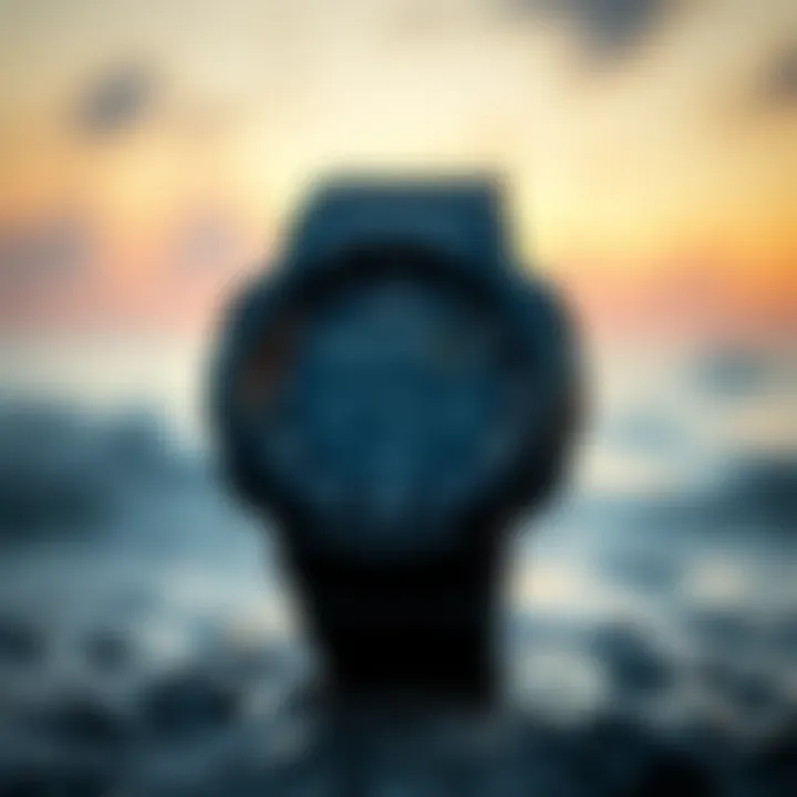 G-Shock watch displaying tide information