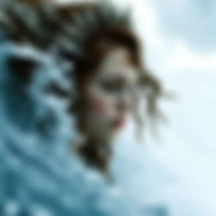 A mystical representation of the goddess of the sea surrounded by waves