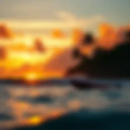Spectacular Hawaiian sunset over the ocean