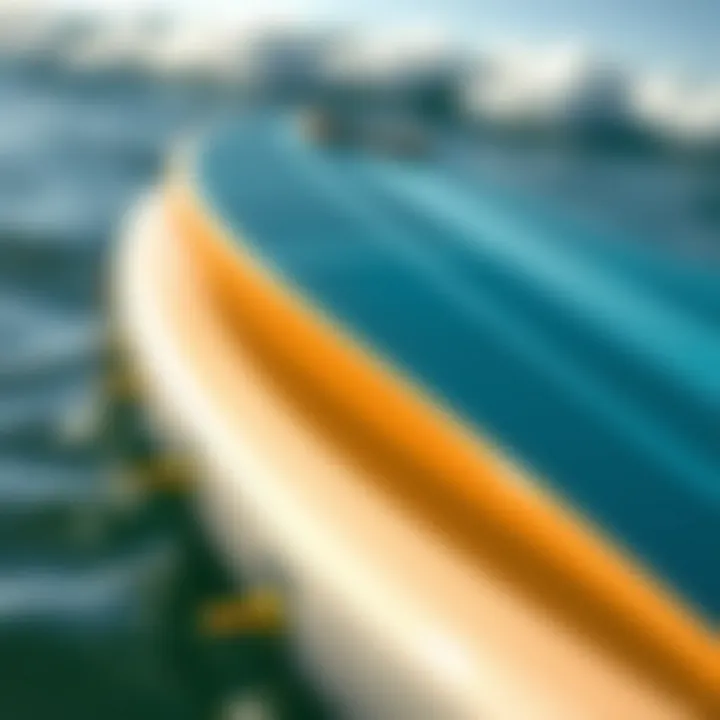 Understanding Paddleboard Materials Close-up of paddleboard materials illustrating durability and flexibility