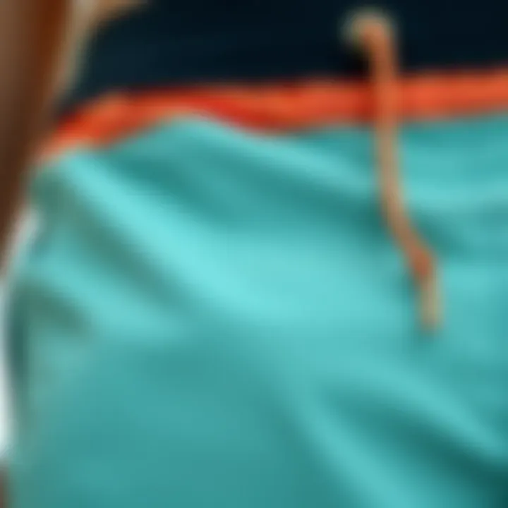 Material Texture of Hurley Boardshorts Close-up view of Hurley boardshorts highlighting material texture