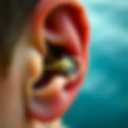 Illustration depicting ear anatomy with focus on the eardrum