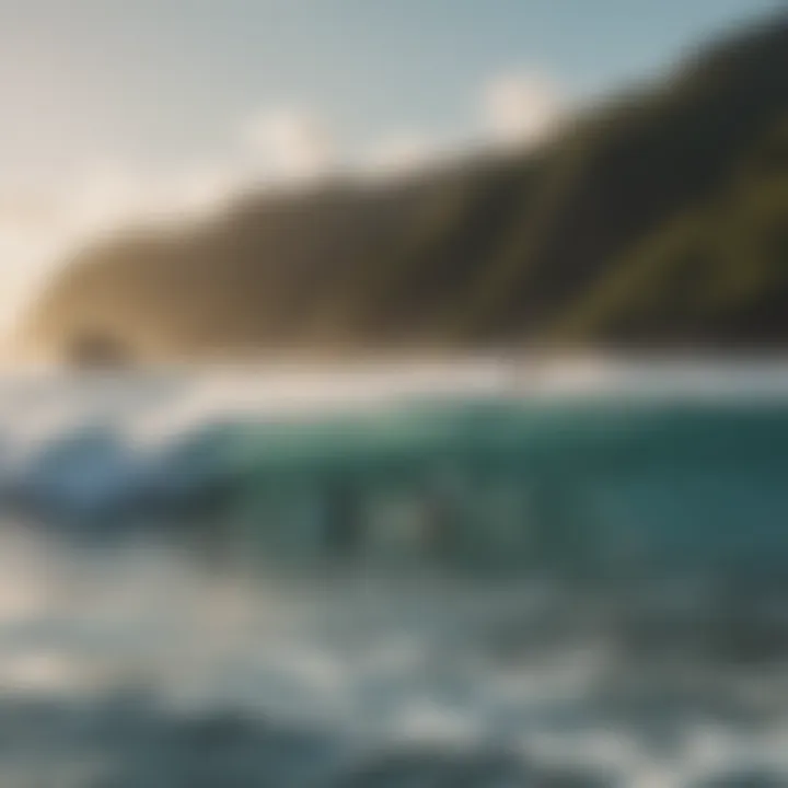 A group of surfers enjoying the waves together