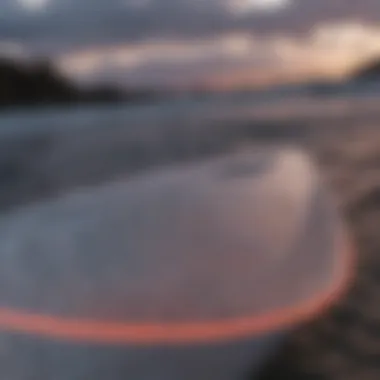 Close-up of LED surfboard lights showcasing design