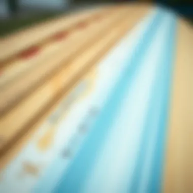 Materials Overview for Skimboard Construction Close-up of the materials used in constructing a 48 inch skimboard.