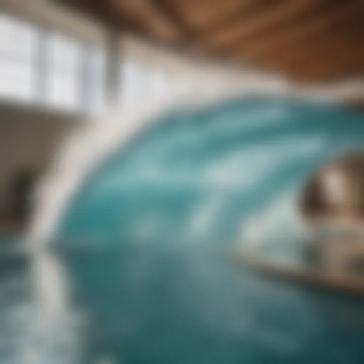 A sleek design of an indoor wave pool showcasing dynamic wave formations