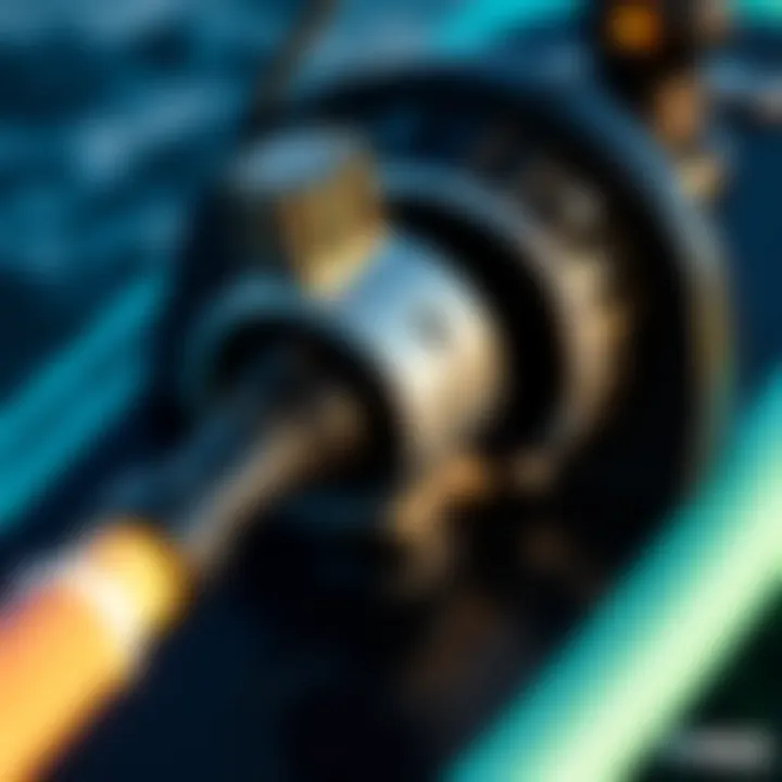 Close-up view of jet propulsion system of surfboard