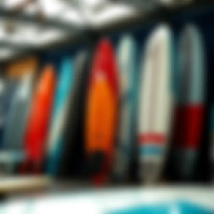 Various models of jet powered surfboards displayed together