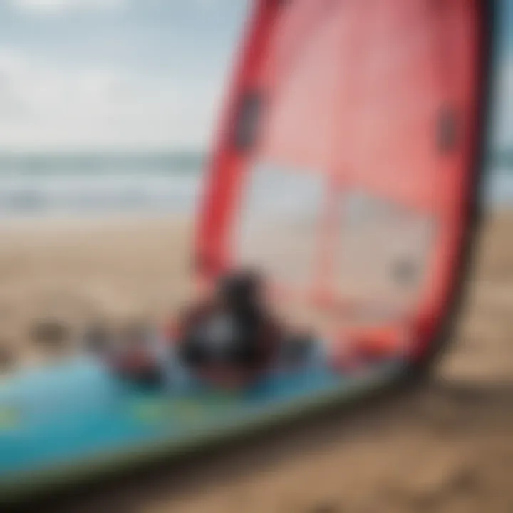 Close-up of kite surfing equipment