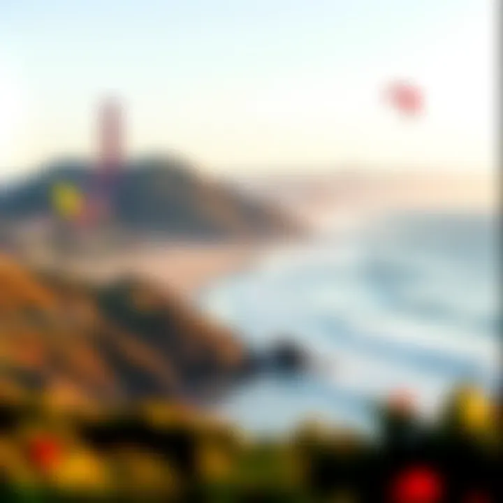 Scenic San Francisco Coastline for Kite Surfing Beautiful San Francisco coastline ideal for kite surfing