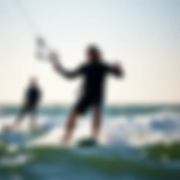 Expert Techniques in Kite Surfing Kite surfing instructor demonstrating techniques