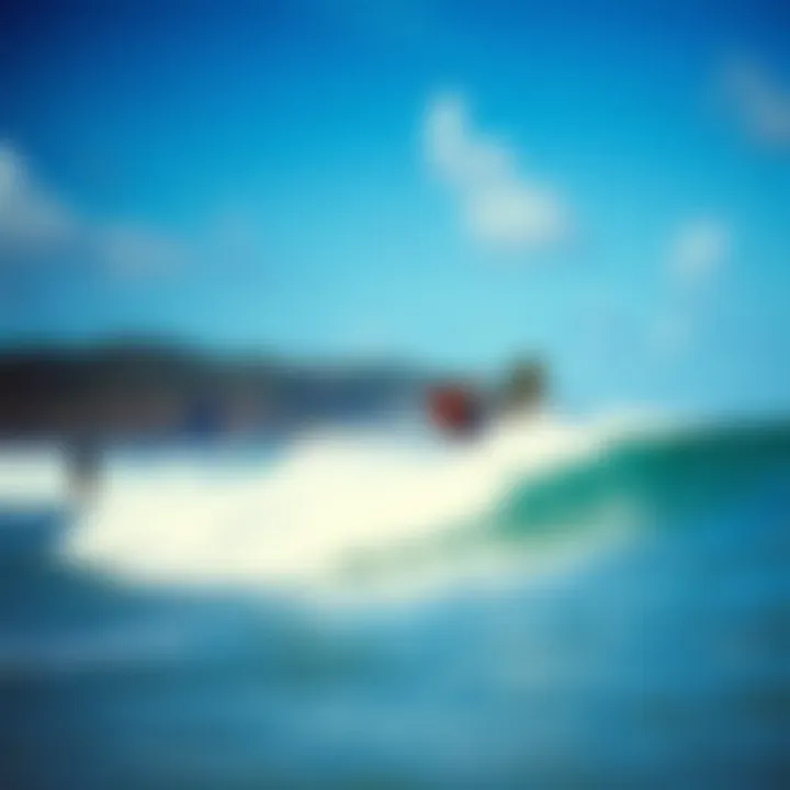 Kiteboarders launching from the beach