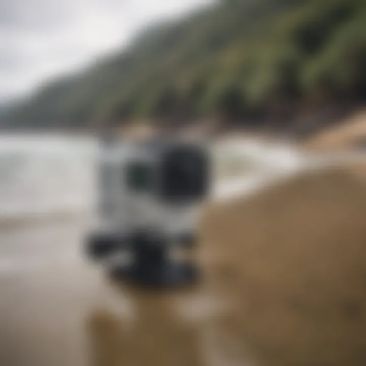 Different types of GoPro mounts displayed on a flat surface, showcasing variety.