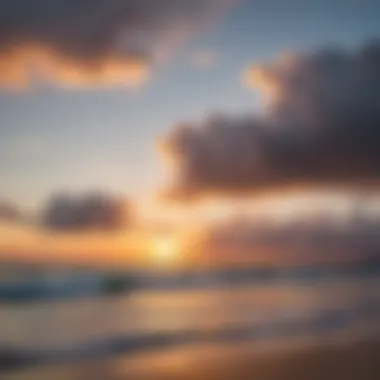 A vivid sunset view of kitesurfing in a serene Philippine beach