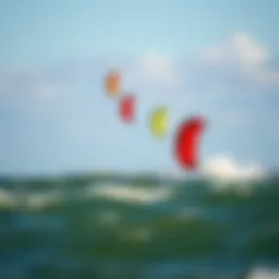 Colorful kites soaring above the waves in St. Pete