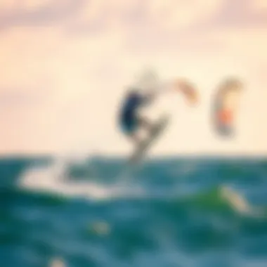 Advanced kitesurfer performing a trick above the water