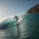 Surfer riding a perfect wave at La Lancha