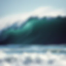 A stunning view of an artificial wave in a modern surf park.
