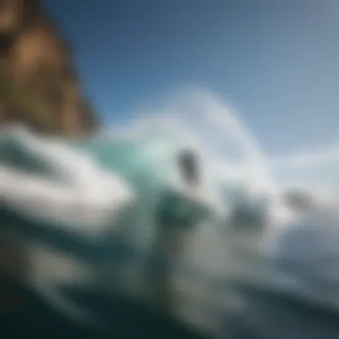 Surfer enjoying the water behind a boat