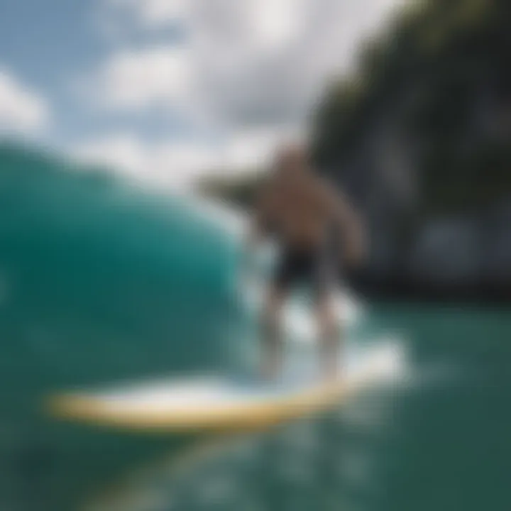 A paddleboarder demonstrating correct body positioning