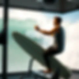 Dynamic movement on surf workout machine