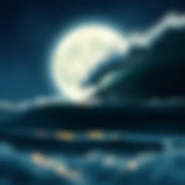 Illustration of moon phases relevant to surfing