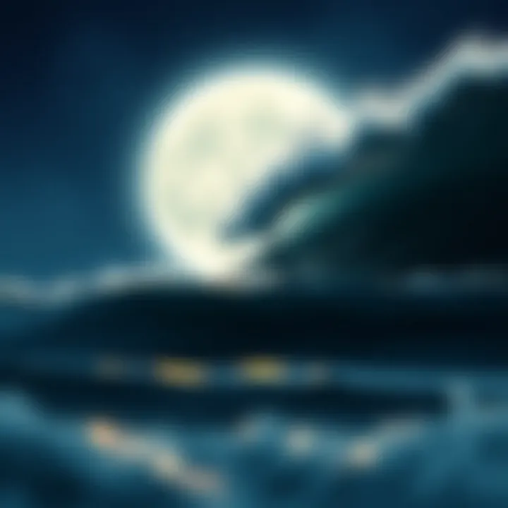 Illustration of moon phases relevant to surfing