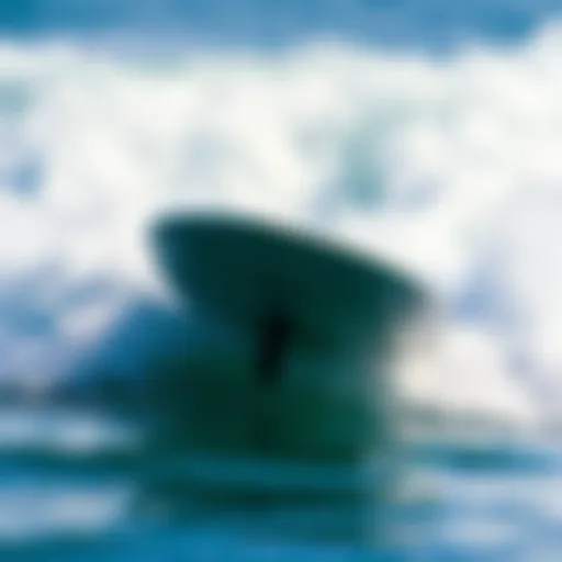 The Dynamics of Motorized Surfboards A sleek motorized surfboard cutting through waves