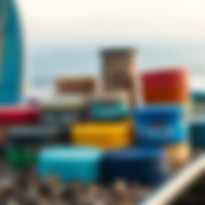 Variety of Surf Wax Options An array of different wax options highlighting variety