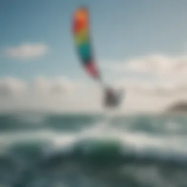 A vibrant community of kite surfers enjoying a day on the water