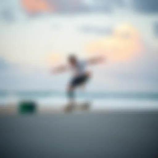Mastering Balance on the Skateboard Skateboarder practicing balance on a board