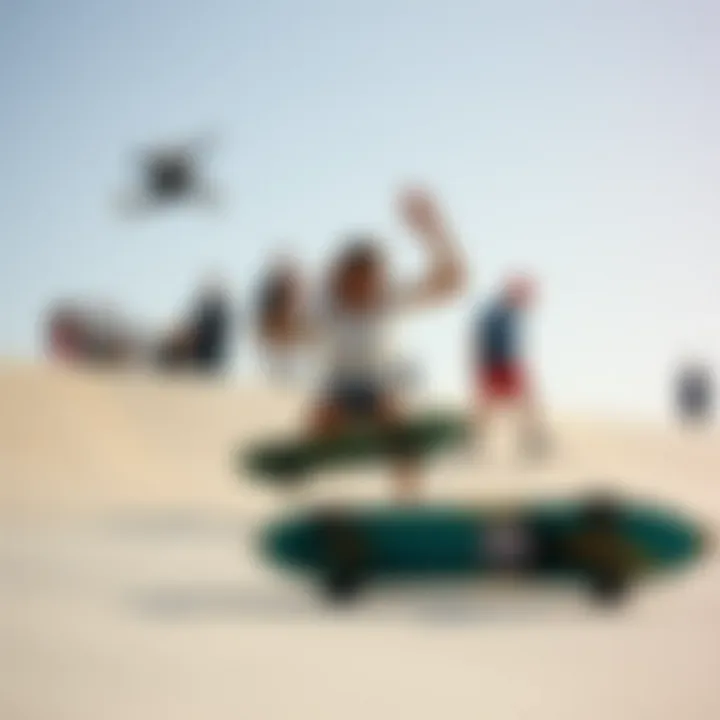 Community Support for New Skateboarders Skateboarding community encouraging beginners