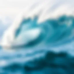 Dynamic wave formation illustrating the power of nature