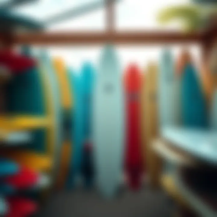 Vibrant surfboard collection displayed online