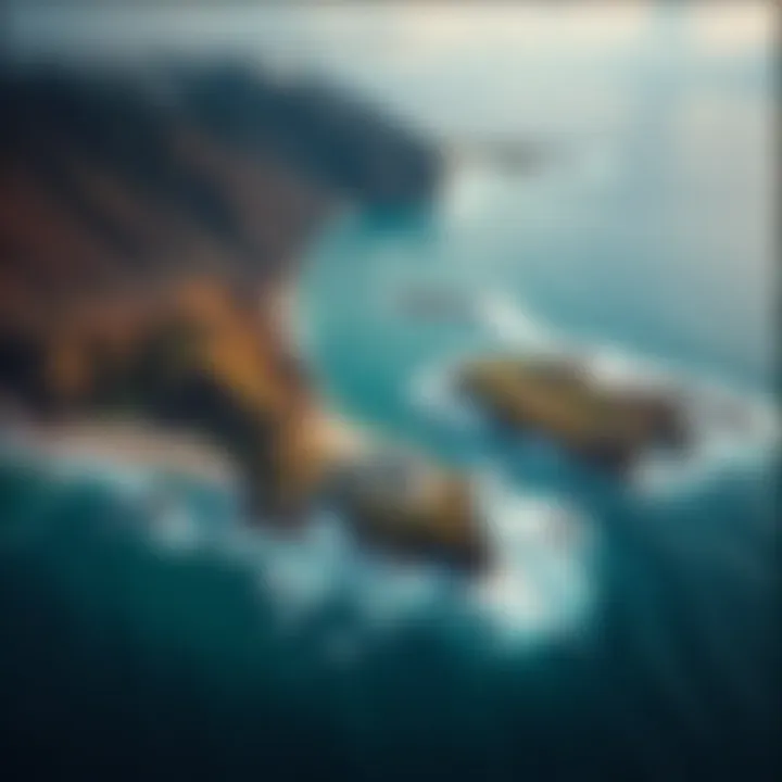 Aerial Perspective of North Shore An aerial shot of the North Shore, highlighting its unique geographical features and surf spots.